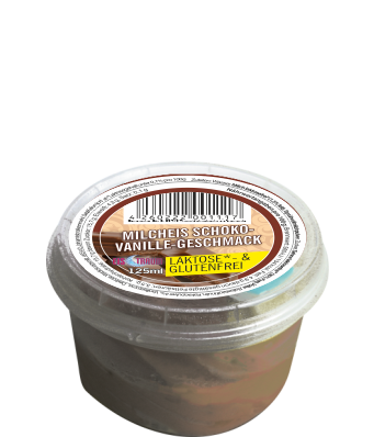 Milcheis Schoko/Vanille laktose- /glutenfrei (125ml)